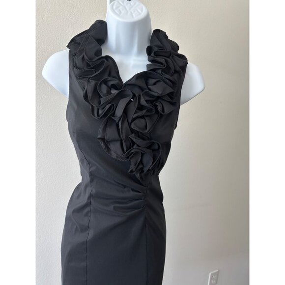 Xscape Dress 6 Ruffles BodyCon Little Black Dress Coquette Romantic Femme Fatale - Picture 16 of 16